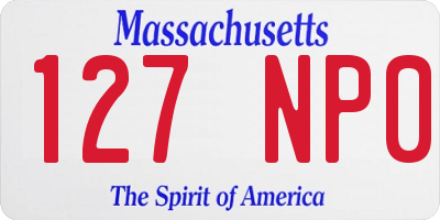 MA license plate 127NP0