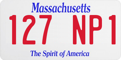 MA license plate 127NP1
