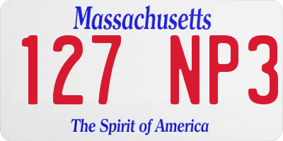 MA license plate 127NP3