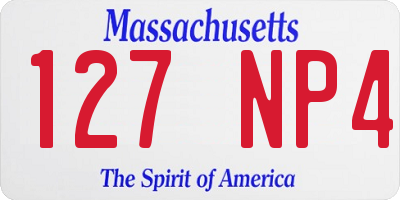 MA license plate 127NP4
