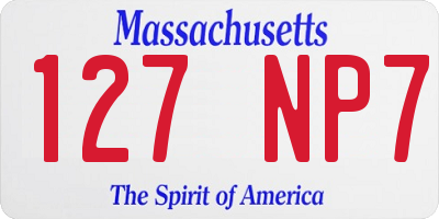 MA license plate 127NP7