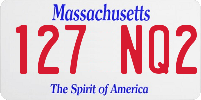 MA license plate 127NQ2
