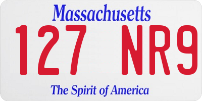 MA license plate 127NR9