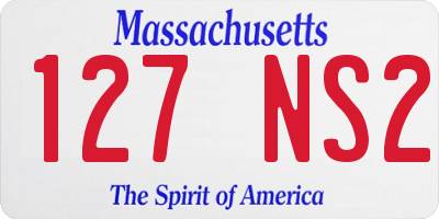 MA license plate 127NS2