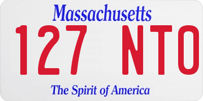 MA license plate 127NT0