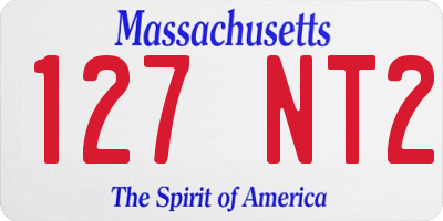 MA license plate 127NT2