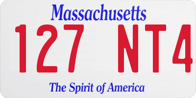 MA license plate 127NT4