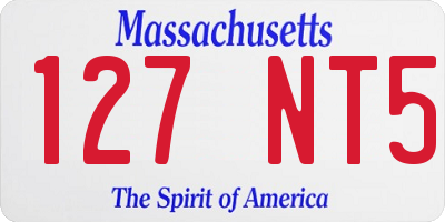 MA license plate 127NT5