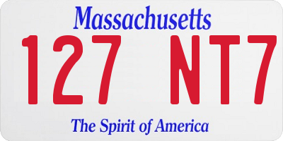 MA license plate 127NT7