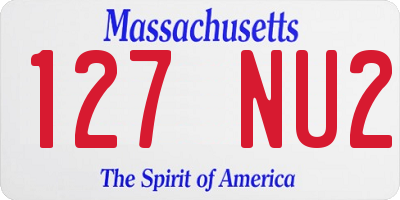 MA license plate 127NU2