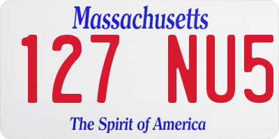 MA license plate 127NU5