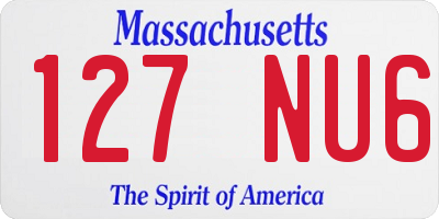 MA license plate 127NU6