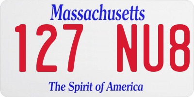 MA license plate 127NU8