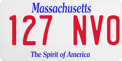 MA license plate 127NV0