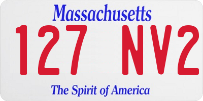 MA license plate 127NV2