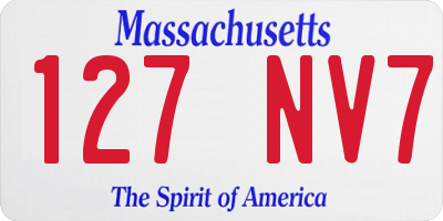 MA license plate 127NV7