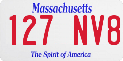MA license plate 127NV8