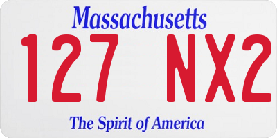 MA license plate 127NX2