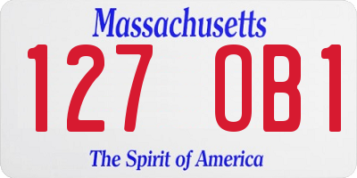 MA license plate 127OB1