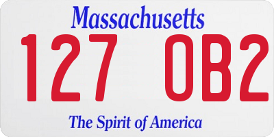 MA license plate 127OB2