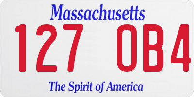 MA license plate 127OB4