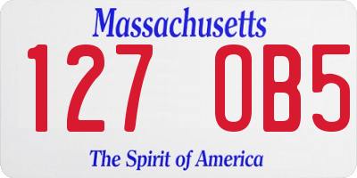 MA license plate 127OB5