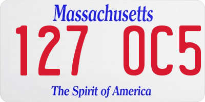 MA license plate 127OC5
