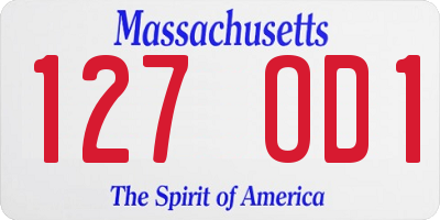 MA license plate 127OD1