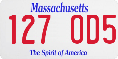 MA license plate 127OD5