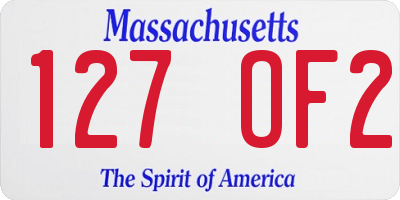 MA license plate 127OF2