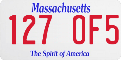 MA license plate 127OF5