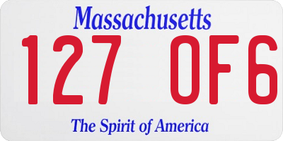 MA license plate 127OF6