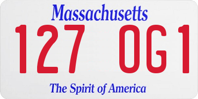 MA license plate 127OG1