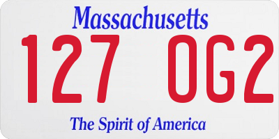 MA license plate 127OG2