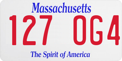 MA license plate 127OG4
