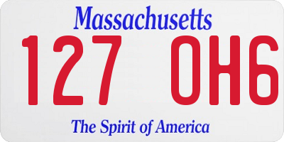 MA license plate 127OH6