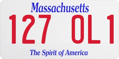 MA license plate 127OL1