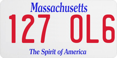 MA license plate 127OL6