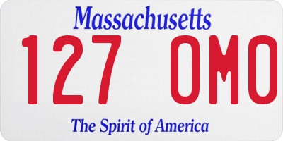 MA license plate 127OM0