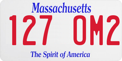 MA license plate 127OM2