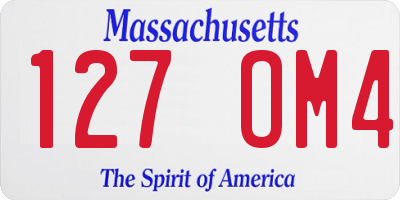 MA license plate 127OM4