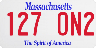 MA license plate 127ON2