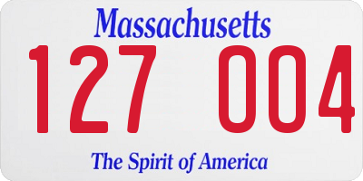 MA license plate 127OO4