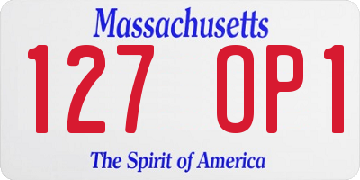 MA license plate 127OP1