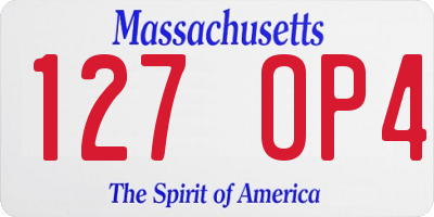MA license plate 127OP4
