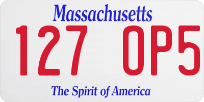MA license plate 127OP5
