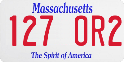 MA license plate 127OR2