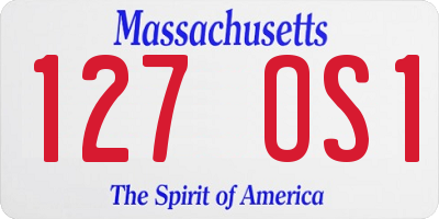 MA license plate 127OS1