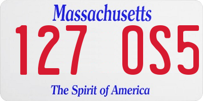 MA license plate 127OS5