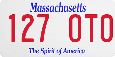 MA license plate 127OT0